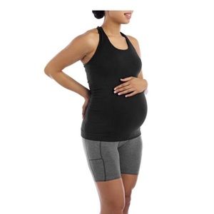 Time And Tru Women's Maternity Cross Back Tank, Black, size L